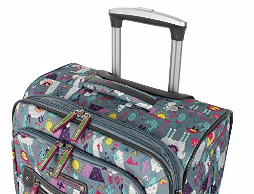 Lily Bloom Luggage Carry On Expandable Design Pattern Suitcase For Woman With Spinner Wheels (Llama Mama, 20in)
