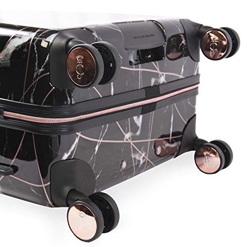 Juicy Couture Vivian 3 Piece Hardside Spinner Luggage Set Luggage Set, Black Marble Web