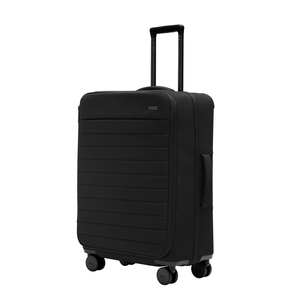 Away Softside Medium Checked Suitcase, 26 Inch Expandable Luggage For Men & Women, Durable Nylon Exterior, TSA Approved Lock, Ideal For Trips 1-2 Weeks, Jet Black