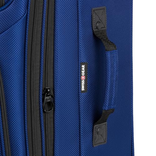 SWISSGEAR Sion Softside Expandable Spinner Luggage Durable Lightweight Travel Suitcase, Blue, 3-Piece Set (21/25/29)