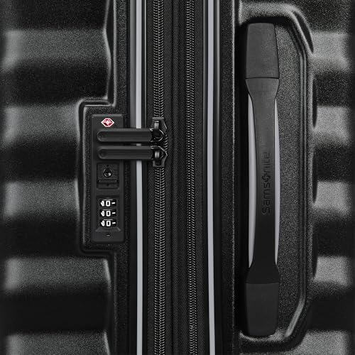 Samsonite Hard-Sided 28-Inch Lightweight Checked Large Expandable Element Suitcase: Durable, 360° Spinner Wheels, Adjustable Telescopic Handle, TSA-Approved Lock - Alpine Black
