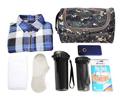 Vercord Mens Toiletry Bag Wash Travel Small Shaving Dop Kit Shower Bathroom Ditty Hygiene Bag Camo Mosaic