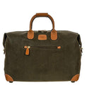 Bric’s LIFE Cargo Duffel Bag, Luxury Travel Weekender with Water-Resistant Faux Suede and Leather Details – 18 Inch, Olive