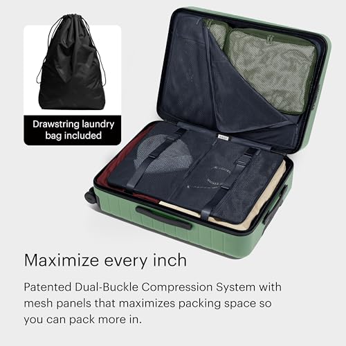 Away Medium Checked Luggage - 26-Inch Lightweight Hardside Suitcase with Custom WhisperGlide 360° Wheels, Interior Compression System, TSA-Accepted Lock - Sea Green
