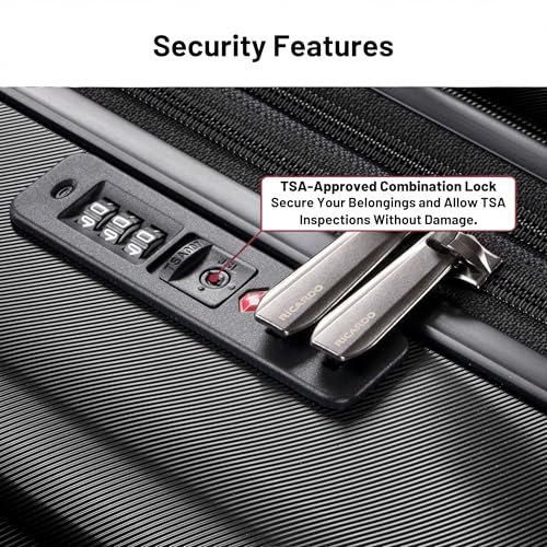 Ricardo Beverly Hills Brentwood Hardside Luggage Collection – Expandable Suitcases with Wheels and TSA Lock, 25" Medium Check-in, Onyx