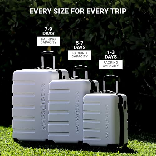 SwissGear 7366 Signature Hardside Expandable Luggage with Spinner Wheels, TSA Lock, Cup-Holder, Clearly Aqua, Carry-On 19-Inch