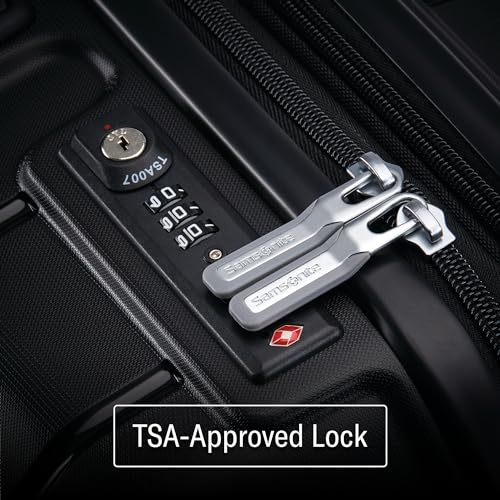 Samsonite Freeform 24-Inch Medium Luggage with Dual 360° Spinner Wheels - Checked Suitcase - TSA Lock, Airline-Approved - Durable Polypropylene Expandable Hardshell for Lightweight Travel - Black
