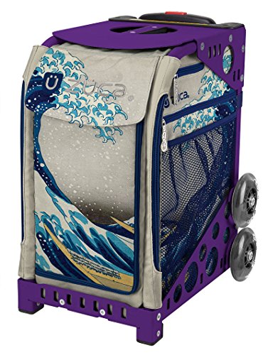 ZUCA Great Wave Sport Insert Bag with Purple Frame, and Special Set of 5 Packing Pouches + Toiletry Bag Bundle
