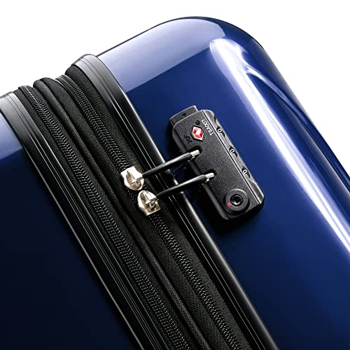 DELSEY PARIS Helium Aero Hardside Expandable Luggage with Spinner Wheels, Blue Cobalt, Checked-Medium 24 Inch
