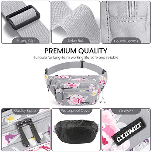 CXWMZY Fanny Packs For Women & Men Waist Pack Hip Bum Bag with Multi-Pockets Large Capacity Waterproof , for Disney Traveling Casual Cycling Running Hiking