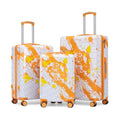 Merax 3 Piece Luggage Set 20/24/28 Inch, PC Carry On Suitcase Set with Spinner Wheels, Hardside Suitcase Set with Combination Lock, Lightweight Travel Luggage with Telescopic Handle,Orange