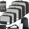 BAGAIL 9 Set Packing Cubes with Packing List Luggage Packing Organizers for Travel Accessories (Black)