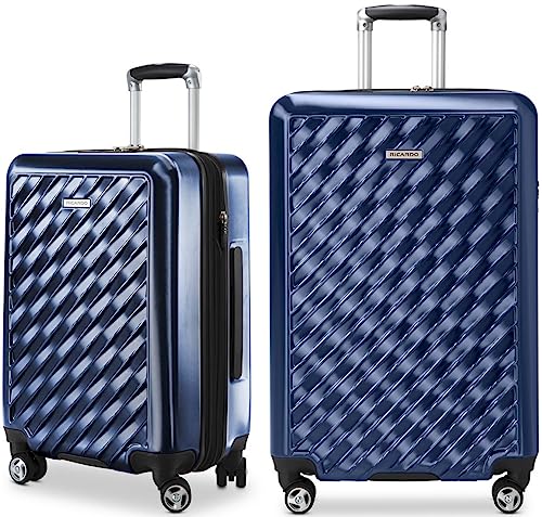 Ricardo Melrose Hardside 2-Piece Set (20" and 25") with FREE Travel Kit (Prussian Blue)