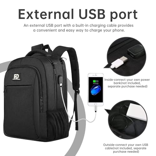 Large Travel Laptop Backpack, Business Anti Theft Slim Sturdy18Inch Laptop Backpack