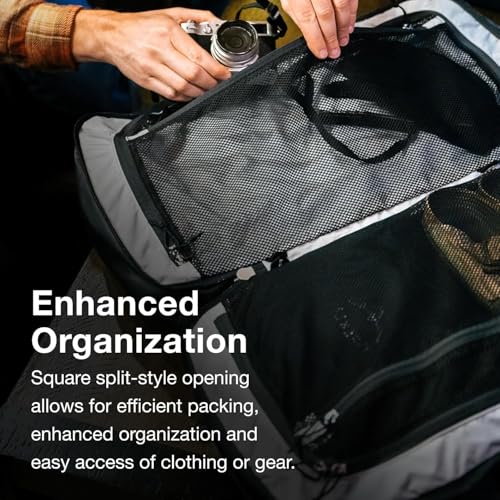Osprey Transporter 44L Durable Squffel Bag - Water Resistant Square Split Travel Duffel Backpack, Pine Leaf Green