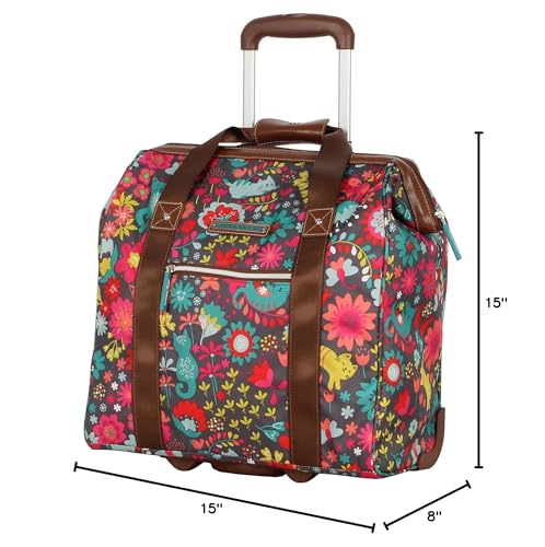 Lily Bloom Design Pattern Carry on Bag Wheeled Cabin Tote (Playful Gray)