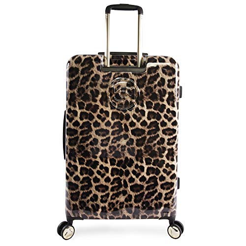 BEBE Luggage Adriana 29" Hardside Check In Spinner Suitcase, Leopard