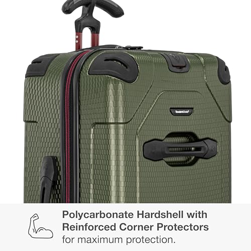 Traveler's Choice Maxporter II Polycarbonate Hardside Trunk with Spinner Wheels, Green, 28-Inch Medium Trunk