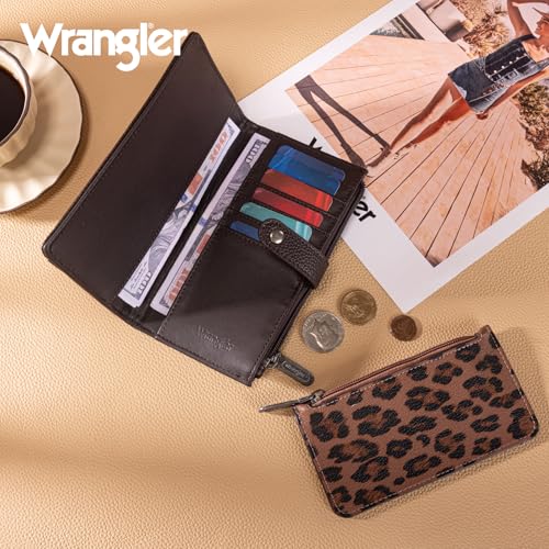 Wrangler Laptop Bag and Leopard Print Wallet Set for Women