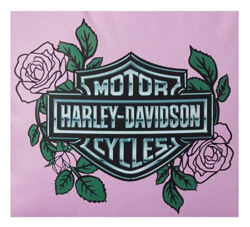Harley-Davidson Bar & Shield Logo Roses Graphic Durable Duffel Bag - Pink