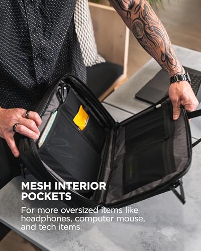NOMATIC Laptop Bag: Slim Messenger Bag with RFID Pocket, Tech Organizer, Water-Resistant Zippers - 11-13.5L Expansion Design & Laptop Compartment for Work, Travel, or Daily Commute