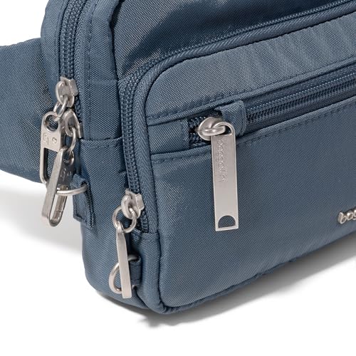 Baggallini Securtex Anti-theft Belt Bag 8.8"x5.5" Crossbody Fanny Pack for Women RFID Wallet Locking Zipper Travel Purse
