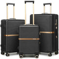 Joyway 3 Piece Luggage Set (20/24/28 Inch) – Lightweight ABS Hardshell Suitcases, Spinner Wheels, TSA Lock, Durable Travel Luggage (Black)