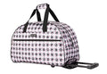Betsey Johnson Designer Carry On Luggage Collection - Lightweight Pattern 22 Inch Duffel Bag- Weekender Overnight Business Travel Suitcase with 2- Rolling Spinner Wheels (Gingham Roses)