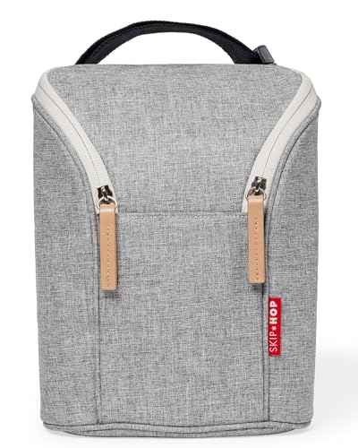 Skip Hop Baby Bottle Bag, Grab & Go, Grey Melange, 6.75x3.5x9 Inch (Pack of 1)