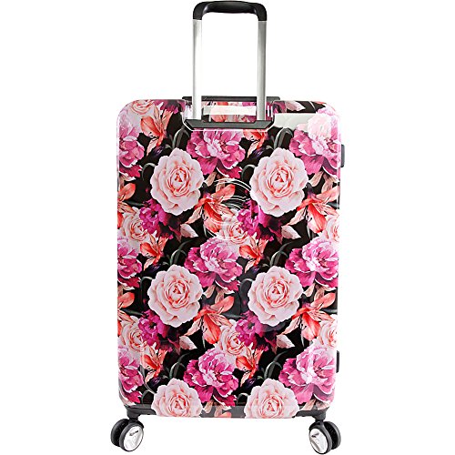 bebe Women's Luggage Hardside Check in Spinner Marie 29" Trolley Bag, Black Floral Print
