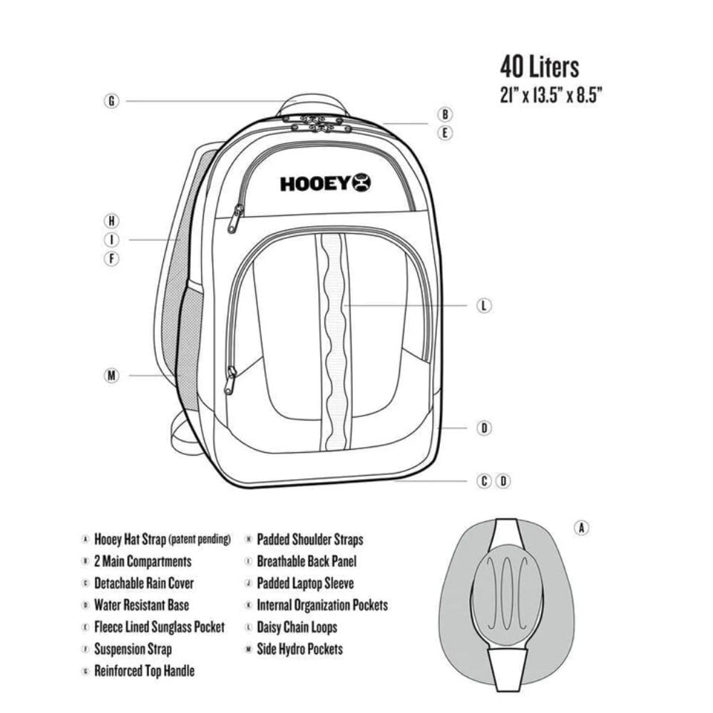 HOOEY Ox 40L Backpack - Extra Large Travel Backpack with Laptop Compartment - Rugged Gear bag for Work, Gym, & Outdoor Adventures - Unisex (Burgundy/Tan)