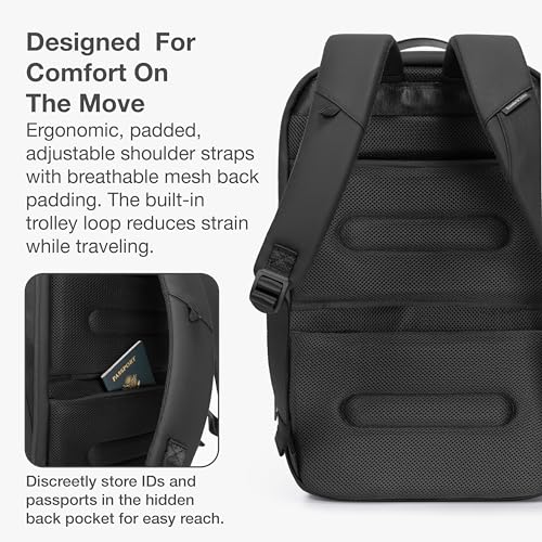 Traveler's Choice Breenon 19-Inch Laptop Backpack with USB Port, Black