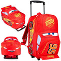 Disney Cars Lightning McQueen Carry-On Luggage with Wheels & Telescopic Handle for Kids 17”– 18.5L, Lightweight Travel Bag for Boys & Girls, Trips & Vacation Gifts