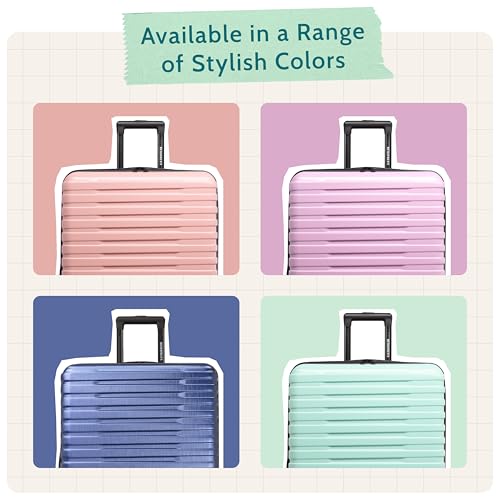 U.S. Traveler Boren Expandable Hardside Rugged Travel Luggage with 8 Spinner Wheels, Navy, Checked-Medium 26-Inch