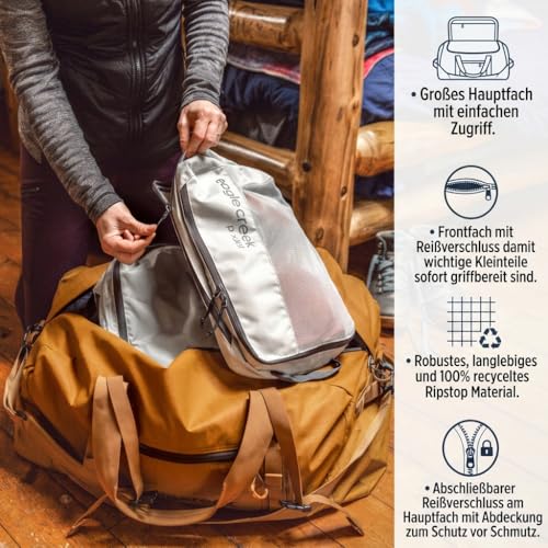 Eagle Creek No Matter What Duffel Bag - Eco Friendly Duffel for Sustainable Travel - Adjustable Shoulder Strap - Multiple Carry Options - Easy to Store - Atlantic Blue - 90L