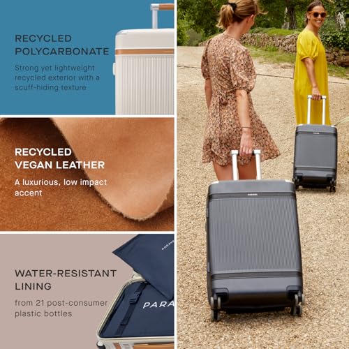 Paravel Aviator Luggage | Carbon-Neutral Travel Suitcase from Recycled Materials| Durable Luggage with Wheels| Scout Tan