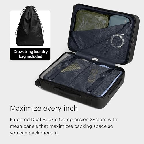 Away Bigger Carry-On Luggage - 23-Inch Lightweight Hardside Suitcase with 360° Spinner Wheels, Interior Compression System, TSA-Approved Lock - Jet Black