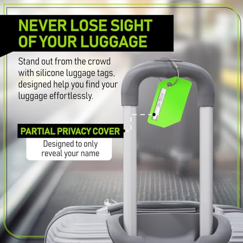 Untethered 4-Pack Luggage Tag Set | Durable Luggage Tags for Suitcases & Travel Bags | Bag Tag & Name ID Identifiers | Suitcase Tags for Easy Luggage Identification