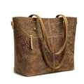 S-ZONE Leather Tote Bag for Women Large Work Totes Designer with Adjustable Strap