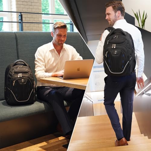 Swissdigital Design TSA Business Laptop Backpack For Men,Travel Backpack With USB Charging Port,College Tech Backpacks With RFID Pockets Presents For Men Fits 15.6 Inch Computer | J16BT-1