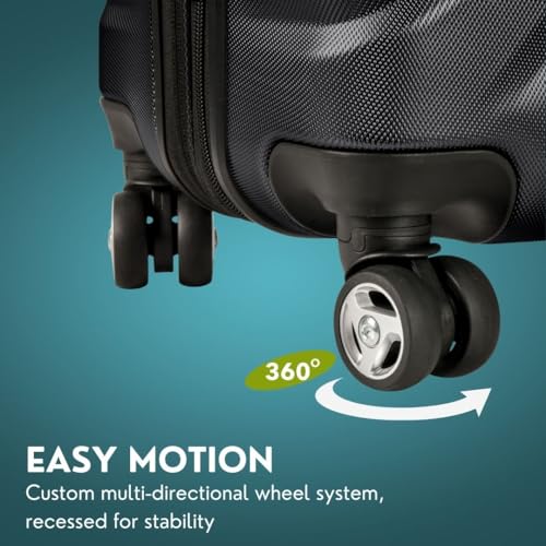 SKYWAY Nimbus 4.0 Hardside Spinner Luggage (Black, Checked-Large 28-Inch)