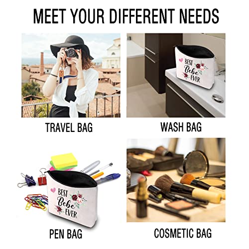 Bebe Gifts Best Bebe Ever Makeup Bag Mother's Day Gift For Mom Grandma Grandmother (Best Bebe Ever Bag)