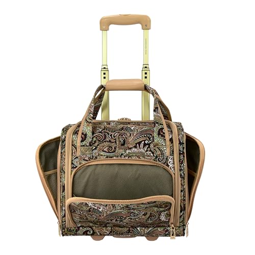 London Fog Mayfair 15 Inch under the Seat Bag, Black Sand Paisley