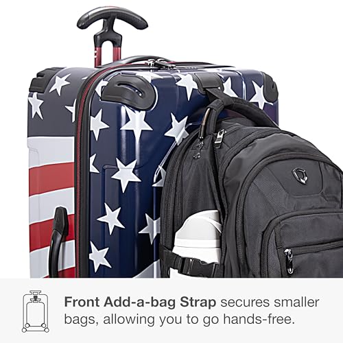 Traveler's Choice Maxporter II Polycarbonate Hardside Trunk with Spinner Wheels, American Flag, 31-Inch Large Trunk