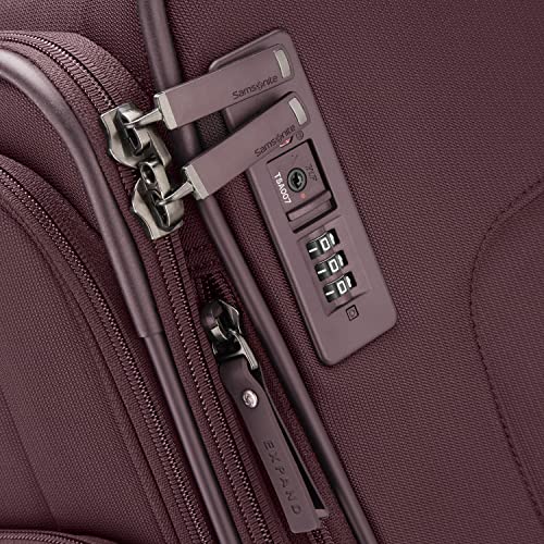 Samsonite Lineate DLX Softside Expandable Luggage with Spinner Wheels, Merlot, Medium Checked