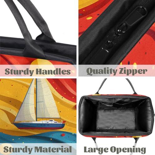 TropicalLife Nautica Sailboat Weekender Bags for Women Men, Travel Duffel Bag Waterproof Carry On Overnight Luggage Bag for Traveling, Airplanes, Yoga