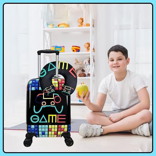 Inprof Kid’s Luggage Set 2 Piece Suitcase Set 16’’ Hardside Luggage with Spinner Wheels Girls Boys Carry on Luggage Travel Rolling Luggage Airline Approved