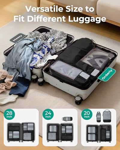 BAGSMART 6 Set Compression Packing Cubes for Travel, Lightweight Luggage Organizer Bags, Durable Space Saver Bags Travel Essentials