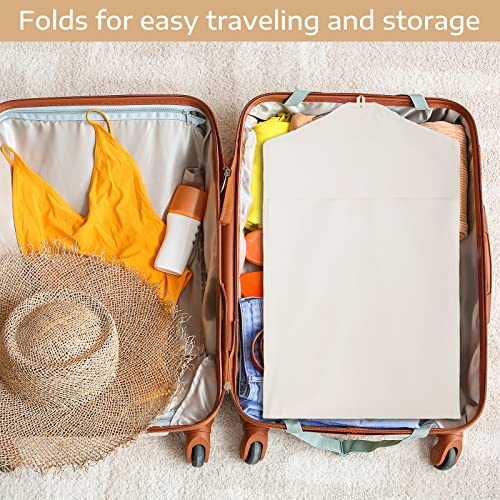 Sotiff Cotton Dress Garment Bags for Long Gowns Long Dress Travel Breathable Foldable Storage Bag Dust Proof(White,70 x 23.6 Inch)