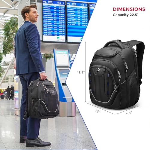 Swissdigital Design TSA Business Laptop Backpack For Men,Travel Backpack With USB Charging Port,College Tech Backpacks With RFID Pockets Presents For Men Fits 15.6 Inch Computer | J16BT-1